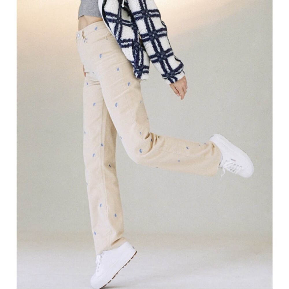 Pacsun 90’s Boyfriend Embroidered Mushroom Jeans